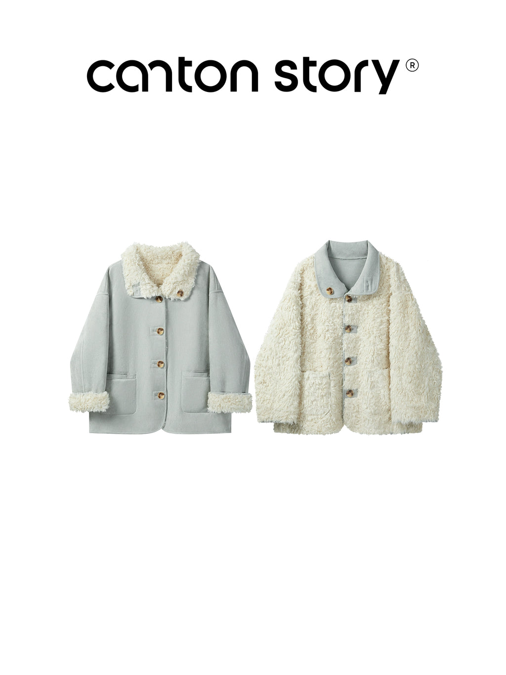 Cantonstory Korean Retro Vibe Warm Plush Jacket