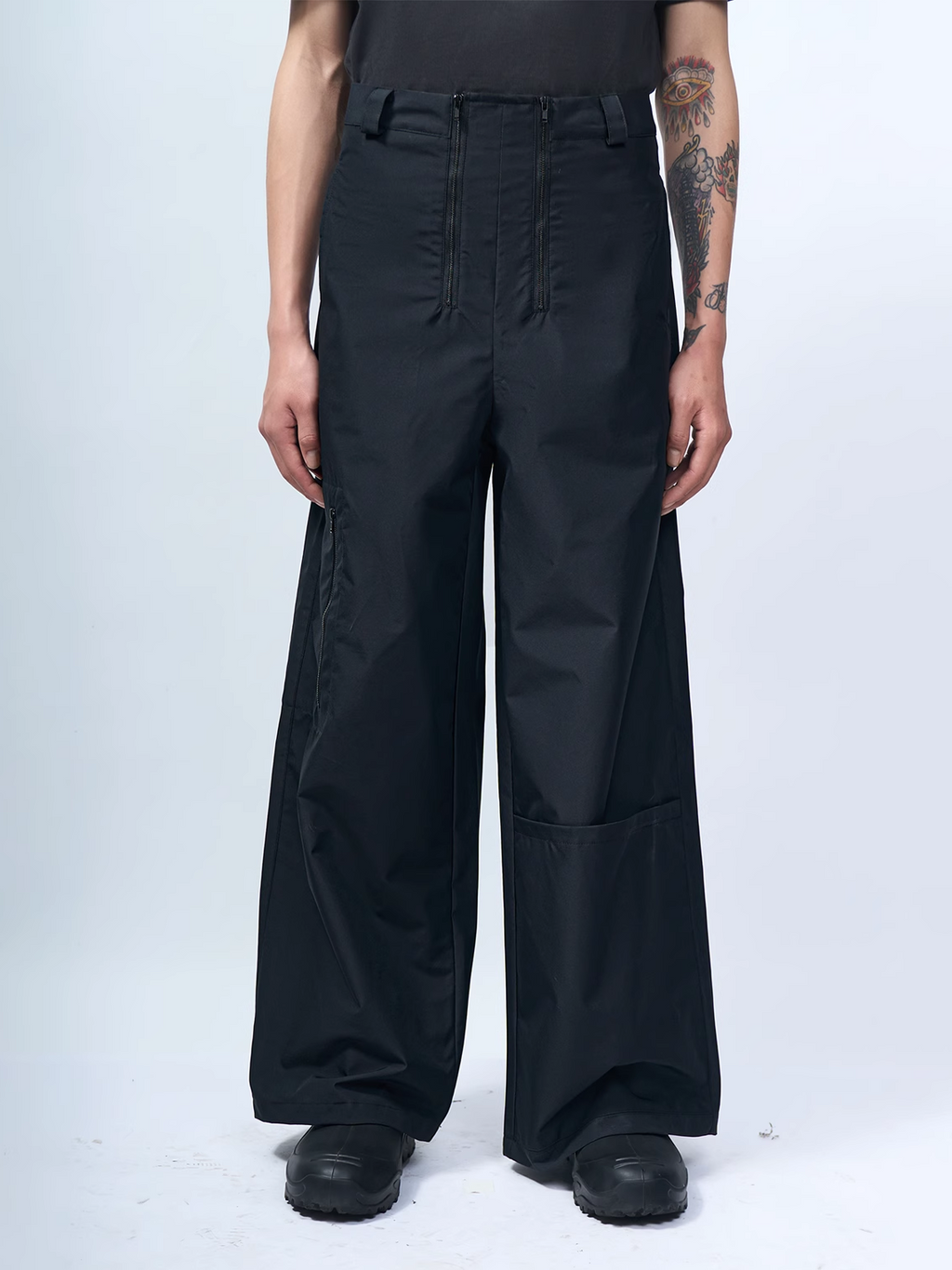 ETHEREAL PRODUCTION Double Zipper Deconstruction Loose Pocket Paratrooper Pants