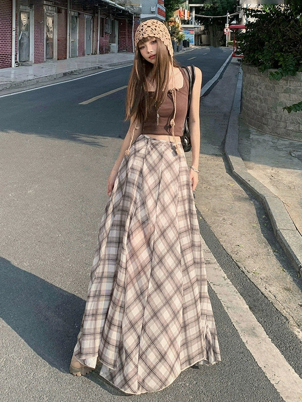 KPSR Plaid Irregular Premium Skirt
