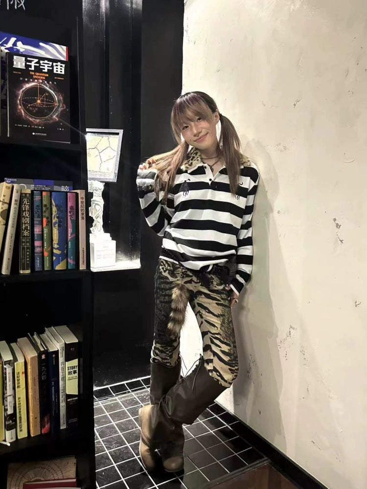 CHAI Embroidery POLO Removable Fur Collar Long Sleeve