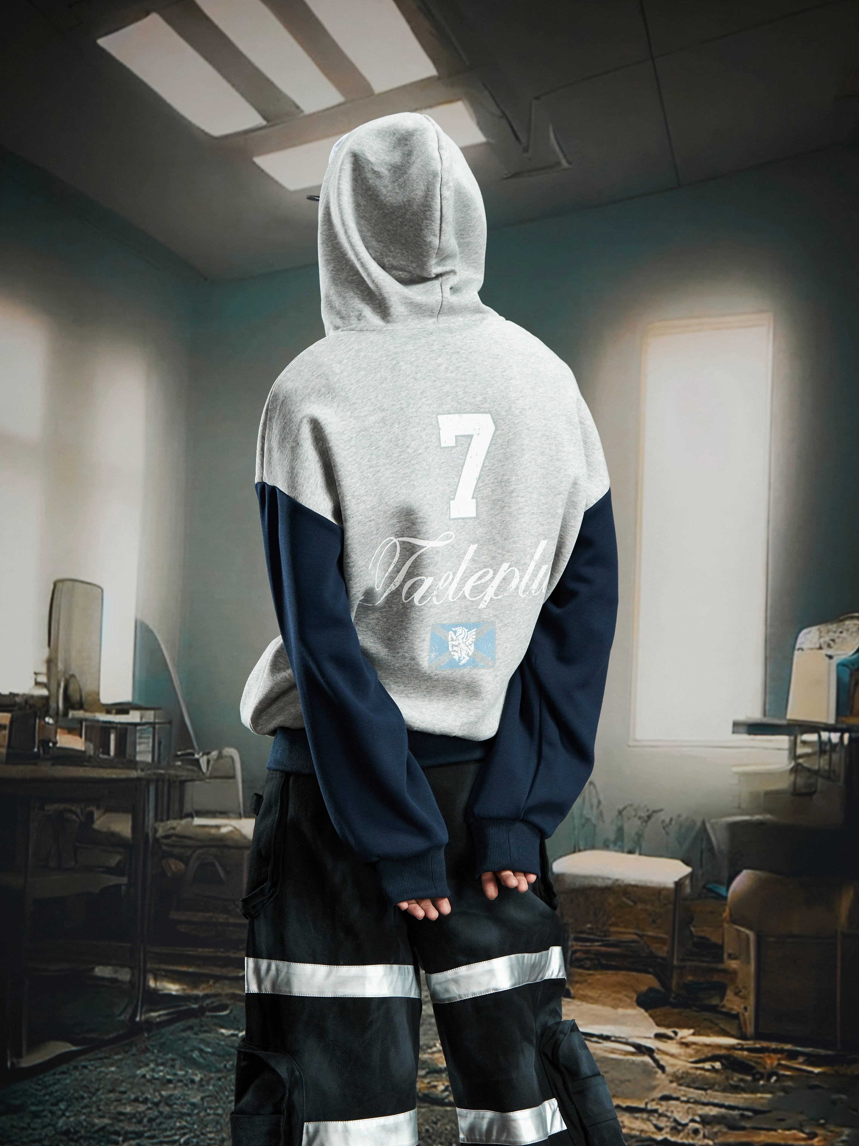 NOMANIAI Versatile Contrasting Color Stitching To Make Old Printed Jackets