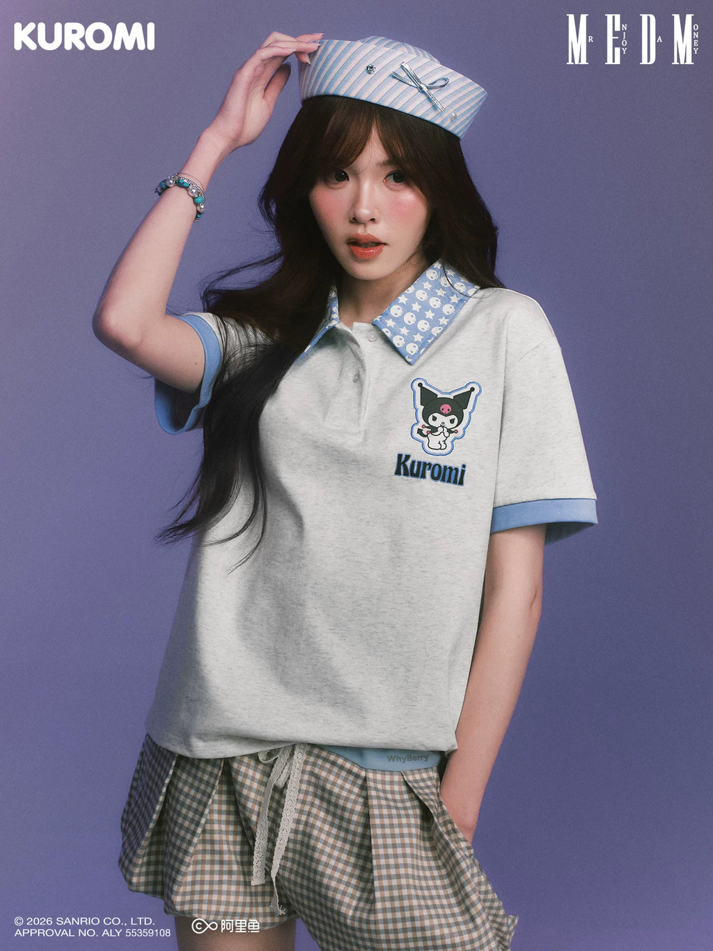 MEDM Contrasting Color Collar Edge Casual Polo Shirt Tee