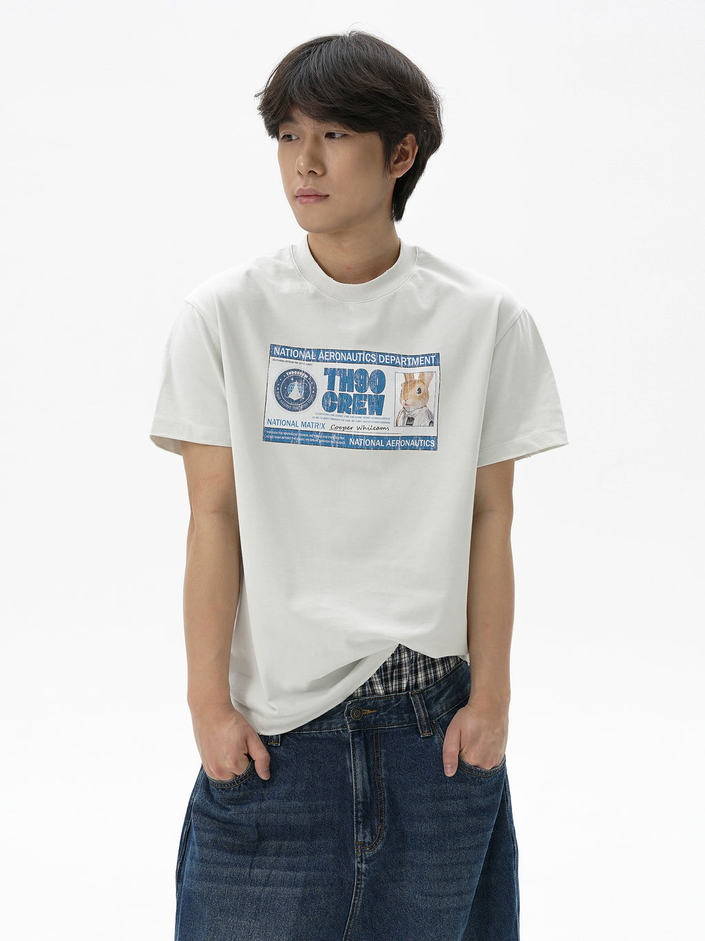 TH90 Rabbit Astronaut ID Card Destruction Print Tee