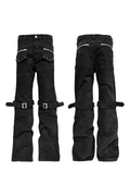 DETW Metal Zipper Strap Adjustable Stacked Jeans