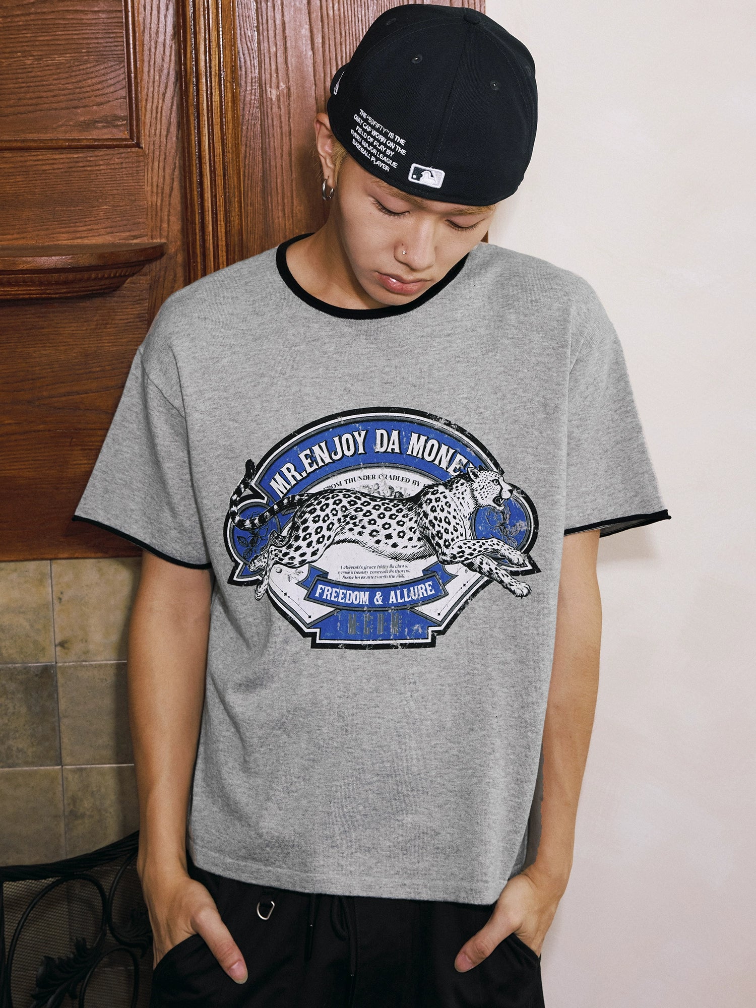MEDM Cheetah Pattern Casual Tee