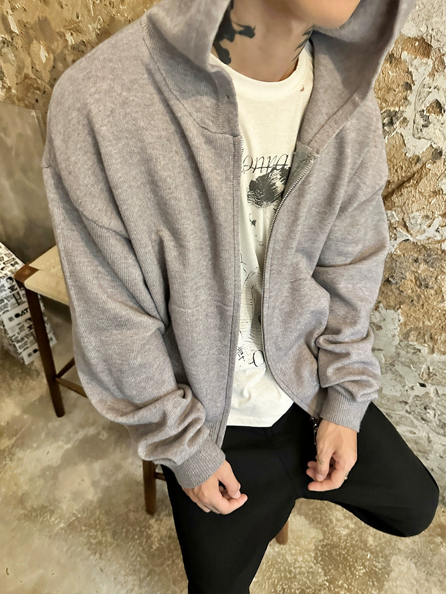 BRG Casual Soft Knitted Sweater Hoodie