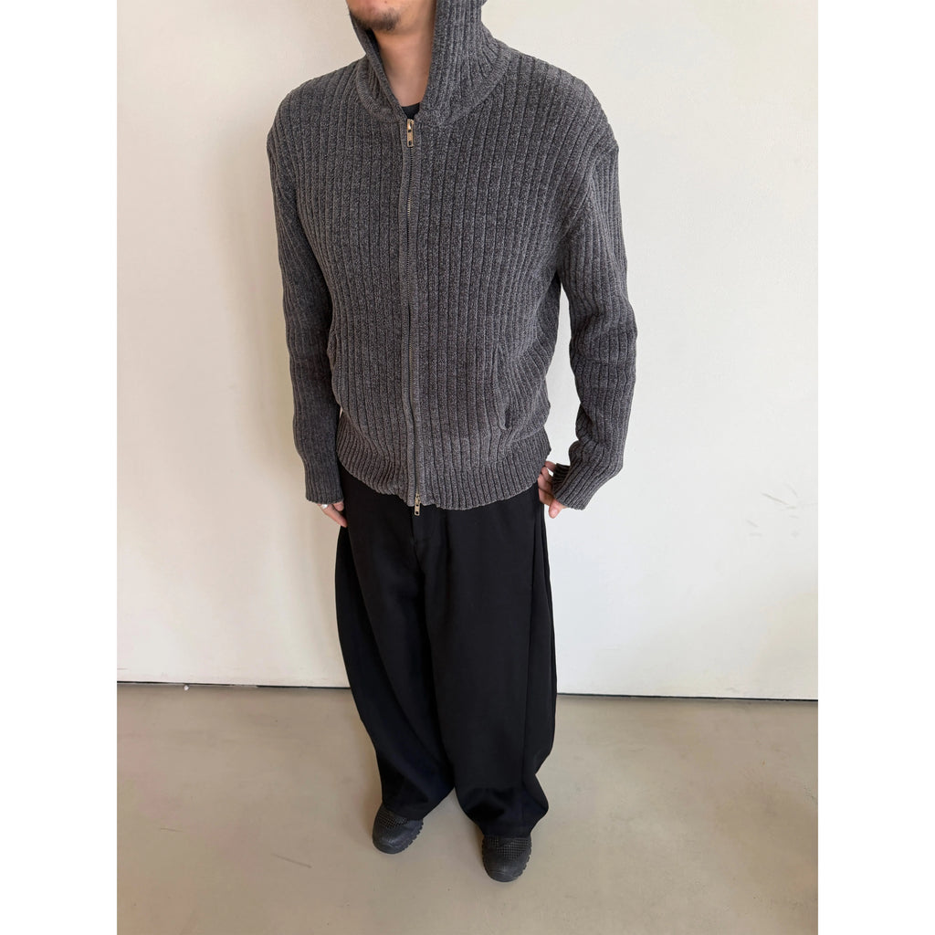 Anniehall Shoulder Blend Double Zip Hooded Knitted Sweater