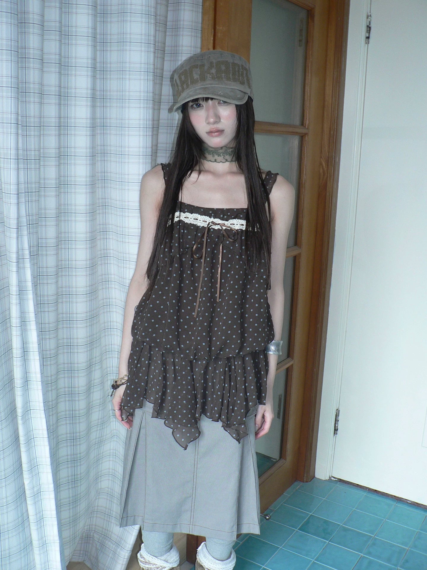 Ang: Project Retro Polka Dot Waist Hem Irregular Sling