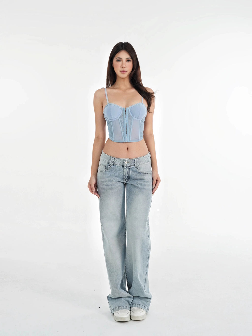 Jim Kennet Lace Fishbone Corset with Suspenders
