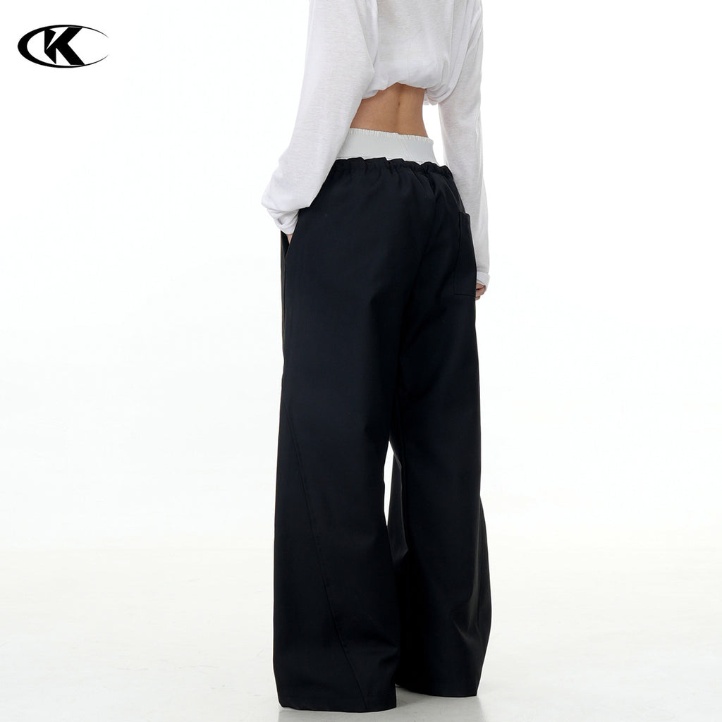 11KN Women Fake couple wide-leg straight pants