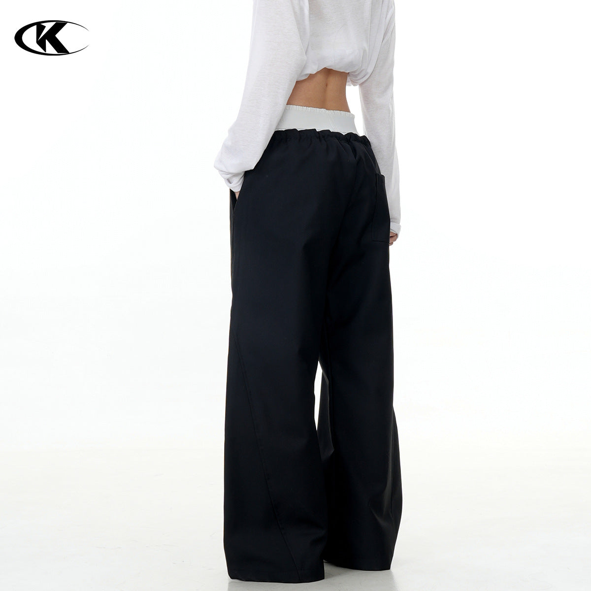 11KN Women Fake couple wide-leg straight pants