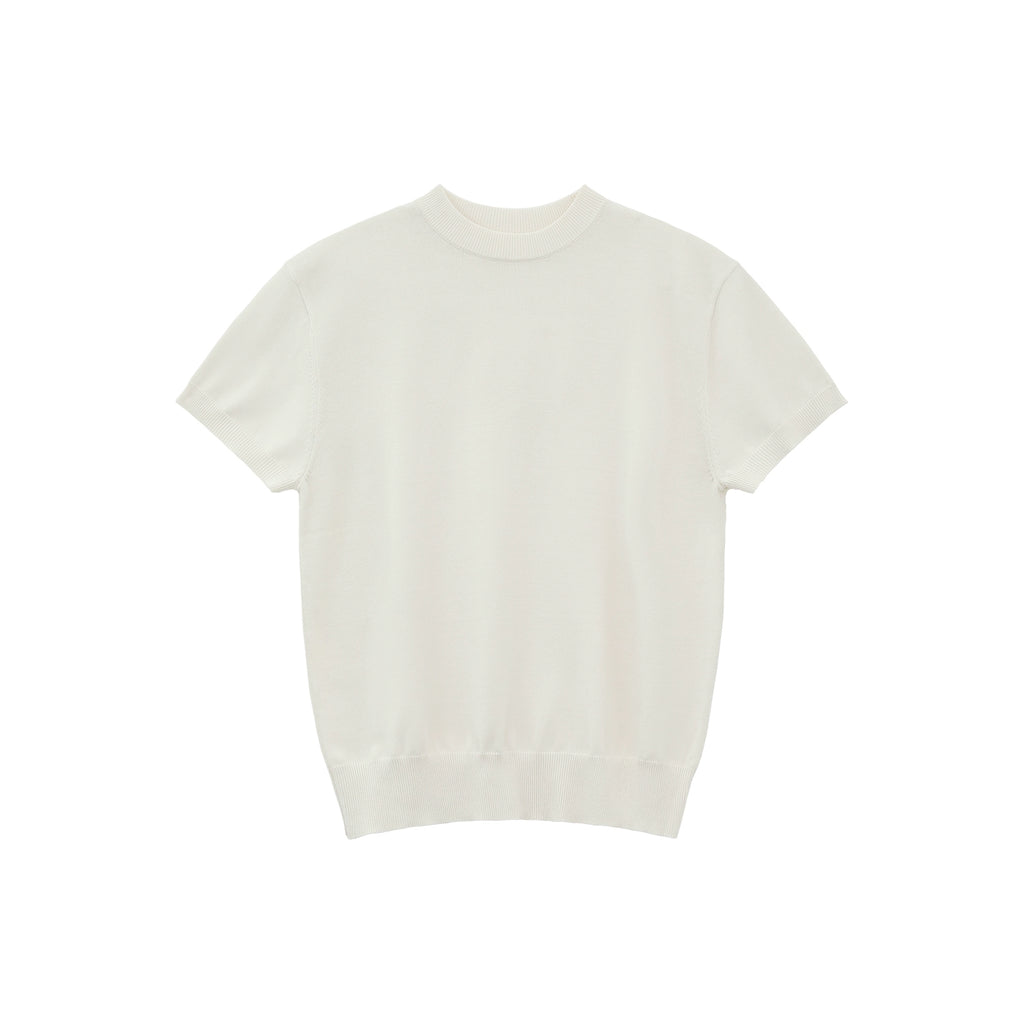 TURNTIDE Ice Silk Slim Knit Small Neckline Tee