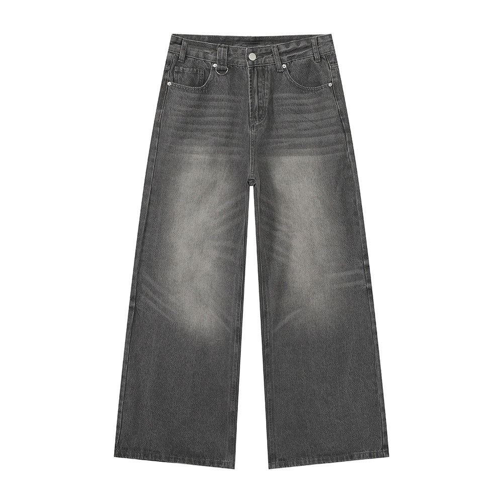 MTLCLOTHES Vintage High Street Wide Leg Straight Jeans