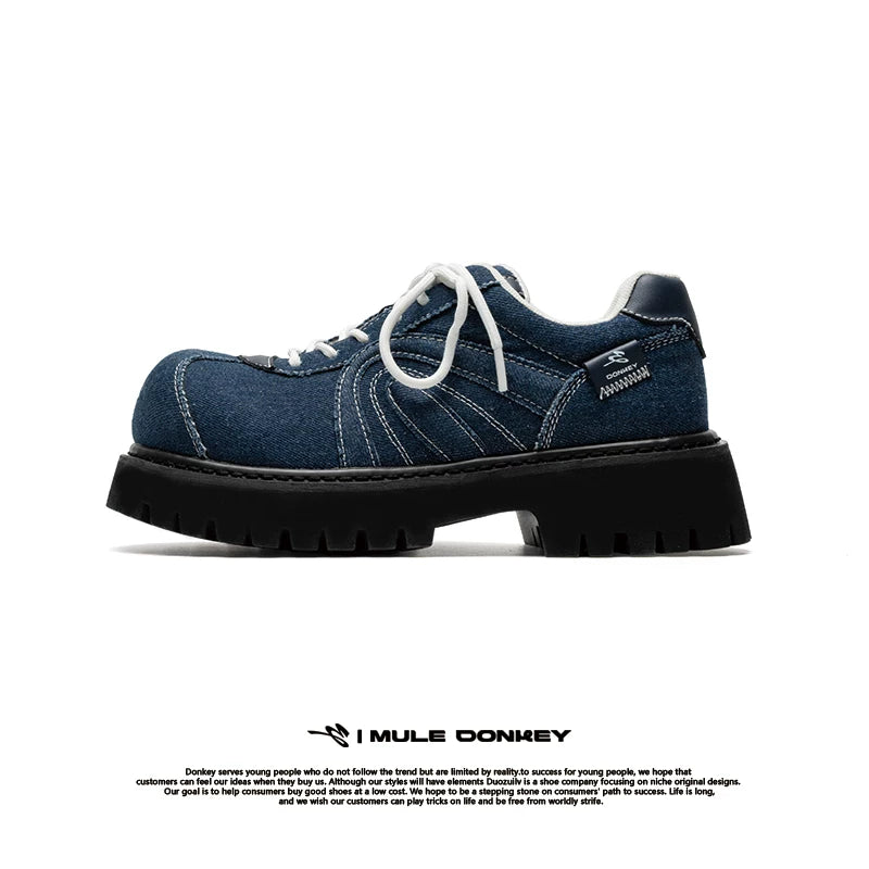 Donkey British Platform Big Head Leather Shoes