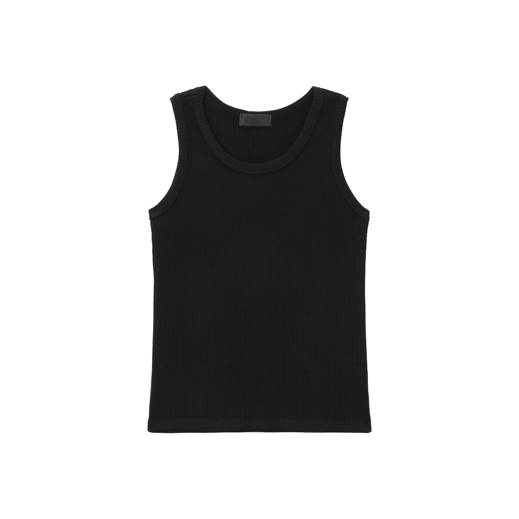 TURNTIDE Crew Neck Pit Strip Knitted Sleeveless Sports Vest