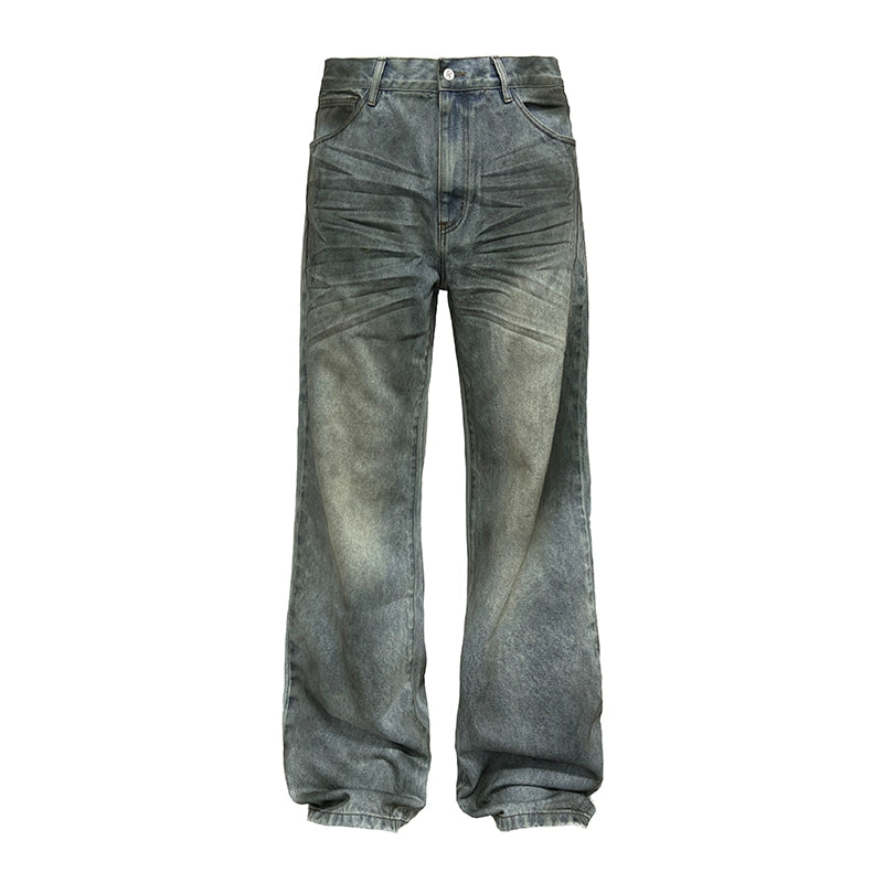 JCAESAR Severely Oily Dirty Casual Jeans