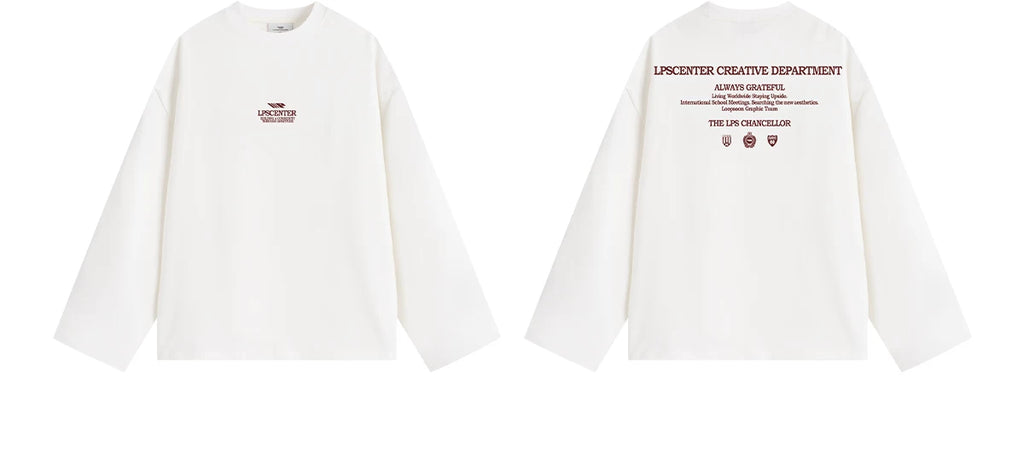 Loopsoon Alphabet Print Long Sleeve T-Shirt