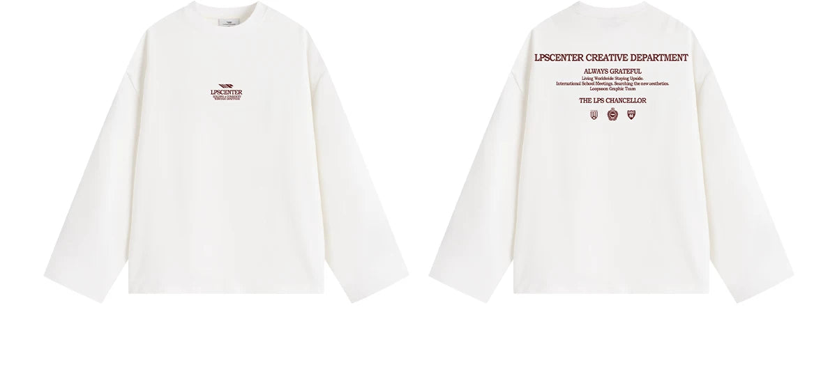 Loopsoon Alphabet Print Long Sleeve T-Shirt