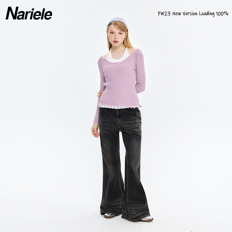 Nariele American Neck Gentle Wind Bottom Shirt