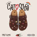 Cat & Sofa Colored Stars One Pedal Outside Wear Versatile Bag Head Cool Slippers