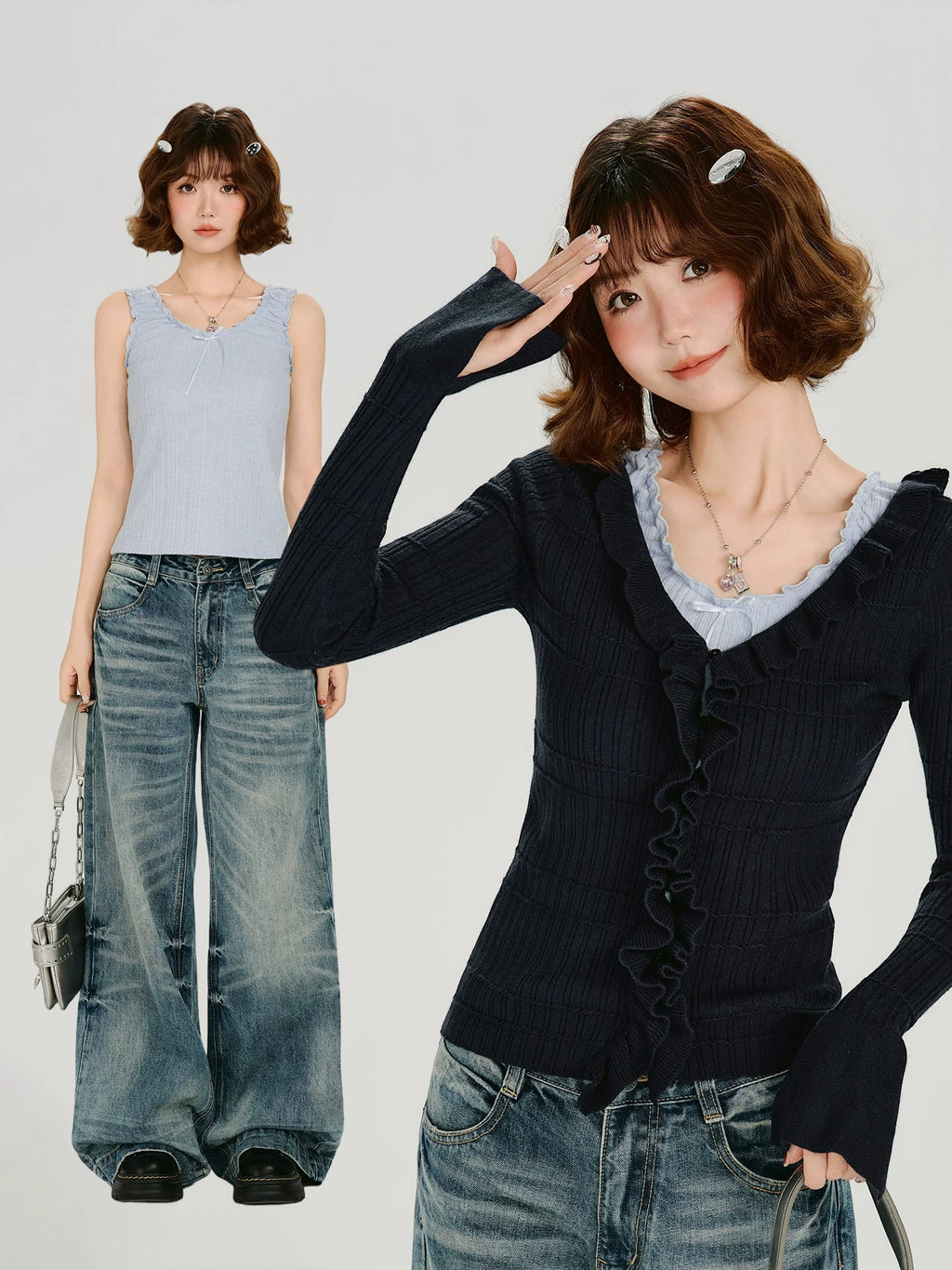 Girlyhalo Slim Fit Fungus Lace Vest