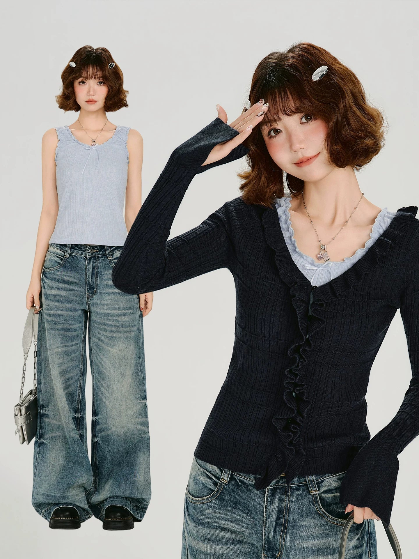 Girlyhalo Slim Fit Fungus Lace Vest