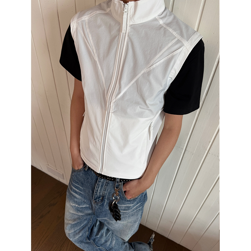 EME Quick-drying Breathable Light Stand-up Collar Zipper Vest
