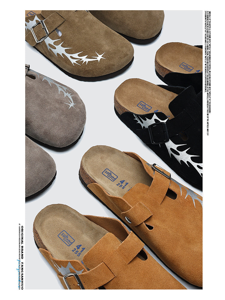 (Clearance) Mr.Fang flame Sanhuo Suede Flames Clogs