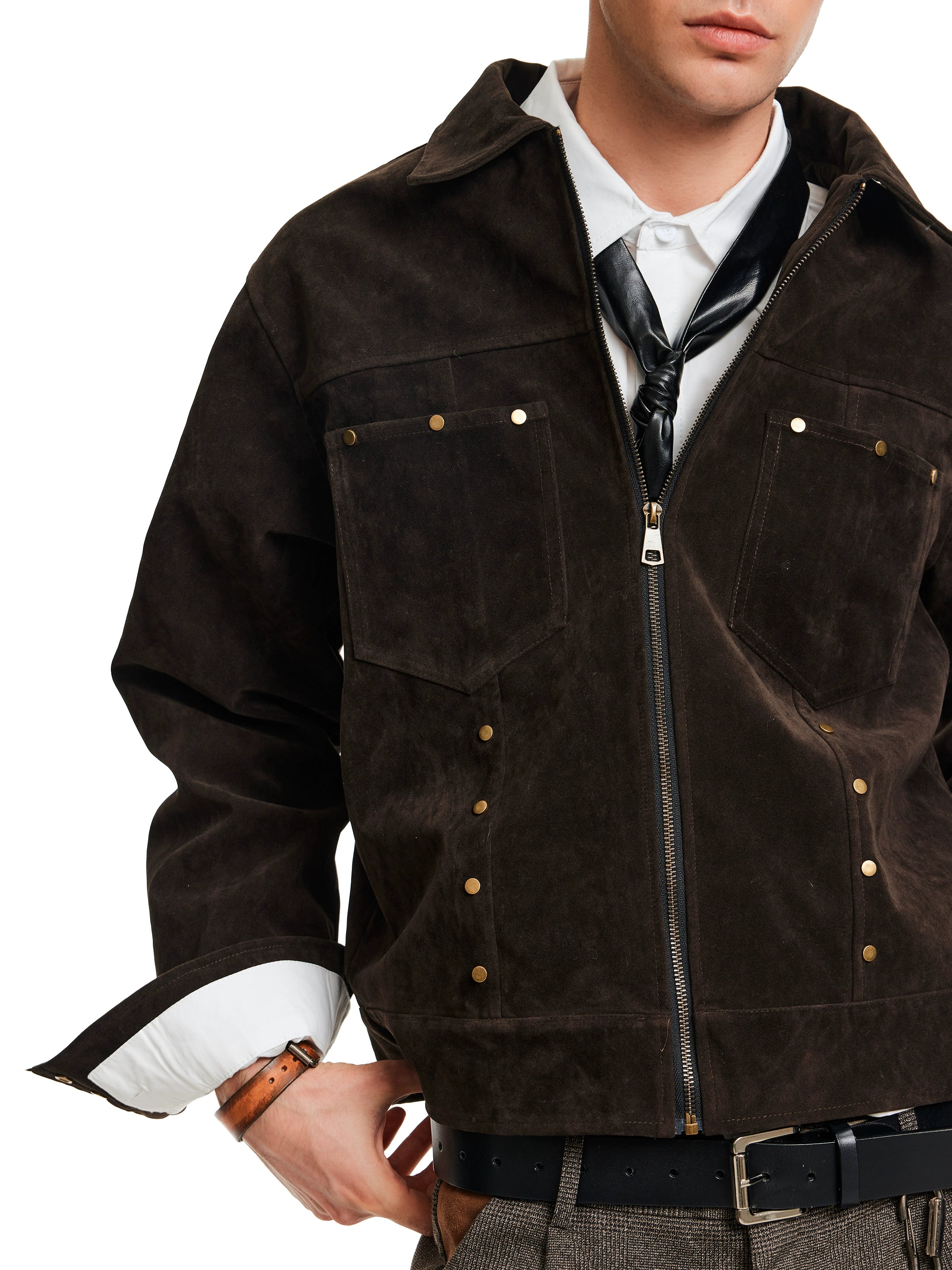 MADWITCH Vintage Rivet Suede Jacket
