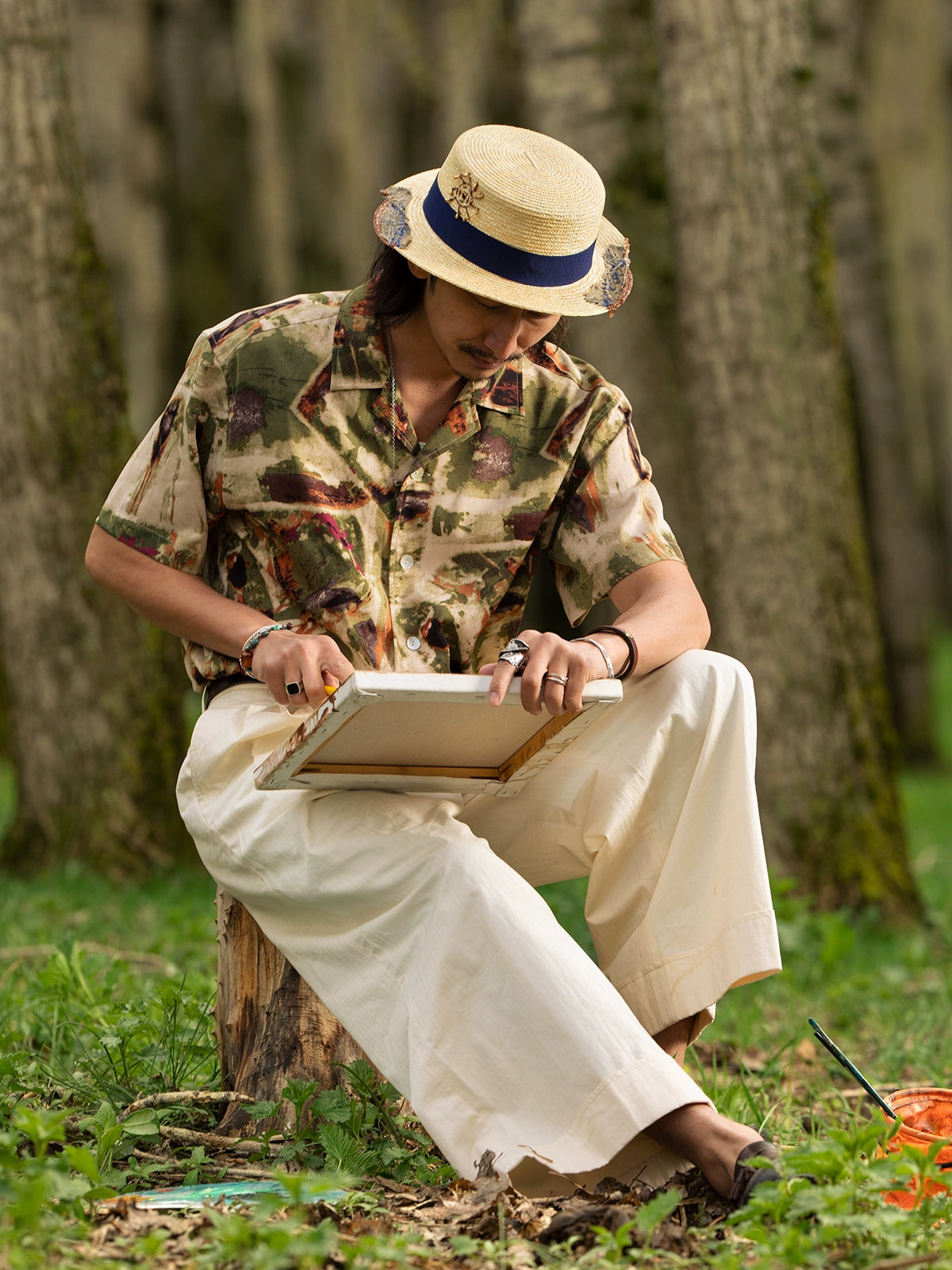 SOARIN Vintage Casual Loose Five-quarter Sleeve Shirt