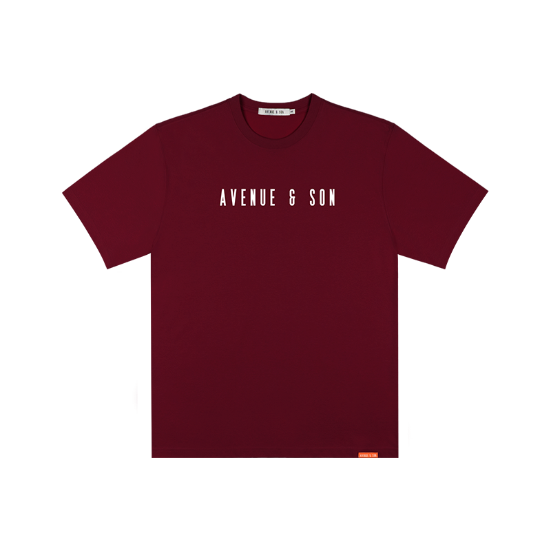 AVENUESON Crew Neck Loose Casual Simple Letter Tee