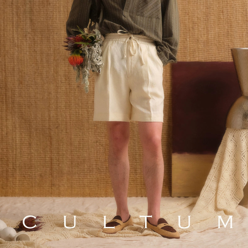 CULTUM Lightweight Loose Drawstring Single-pleated Shorts