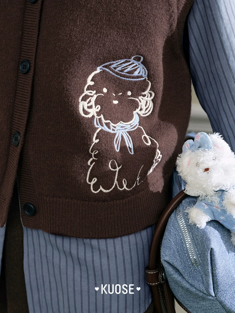 Kuose Embroidered Knitted Vest