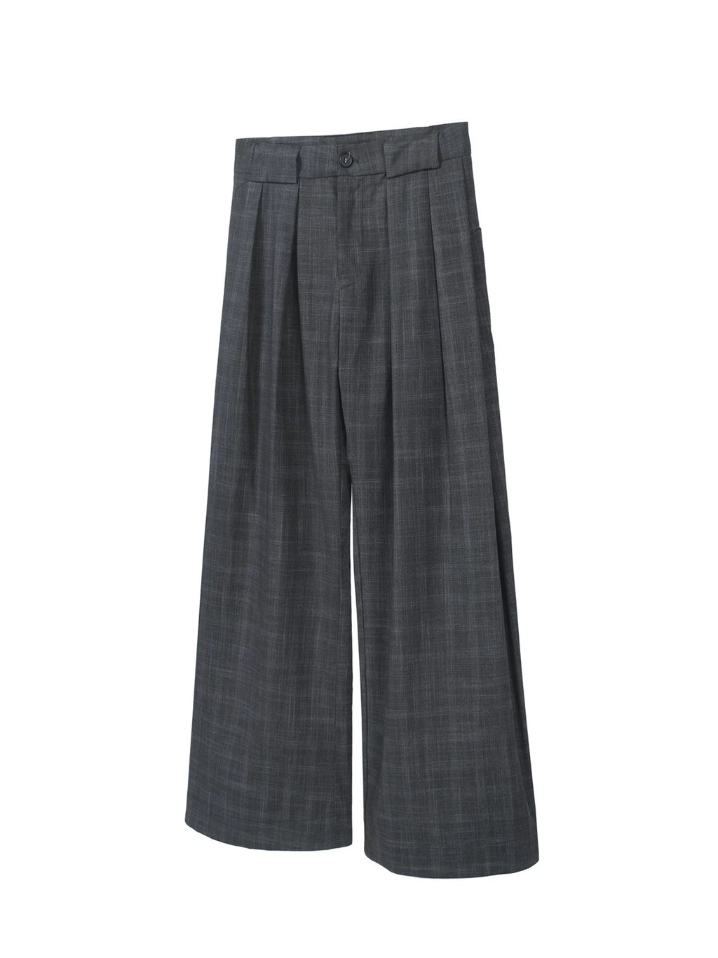 TZ Pleated Retro Plaid Wide-leg Drape Casual Trousers