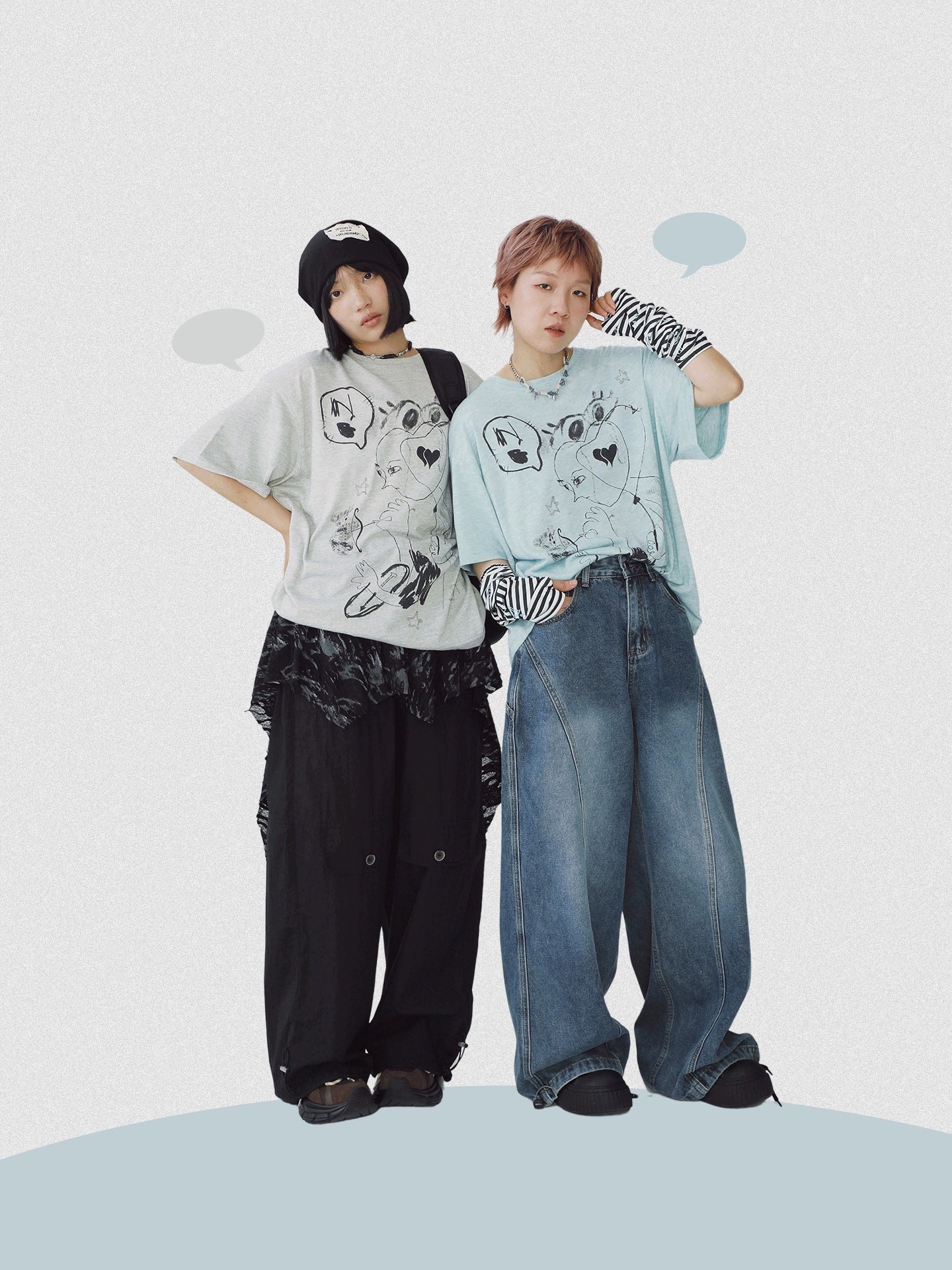 STILLYOU Love Line Graffiti Print Tee