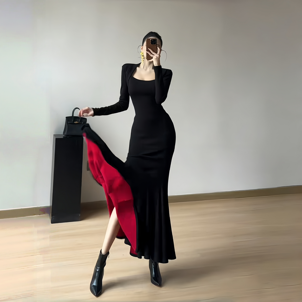 Instunning Square Neck Fishtail Dress