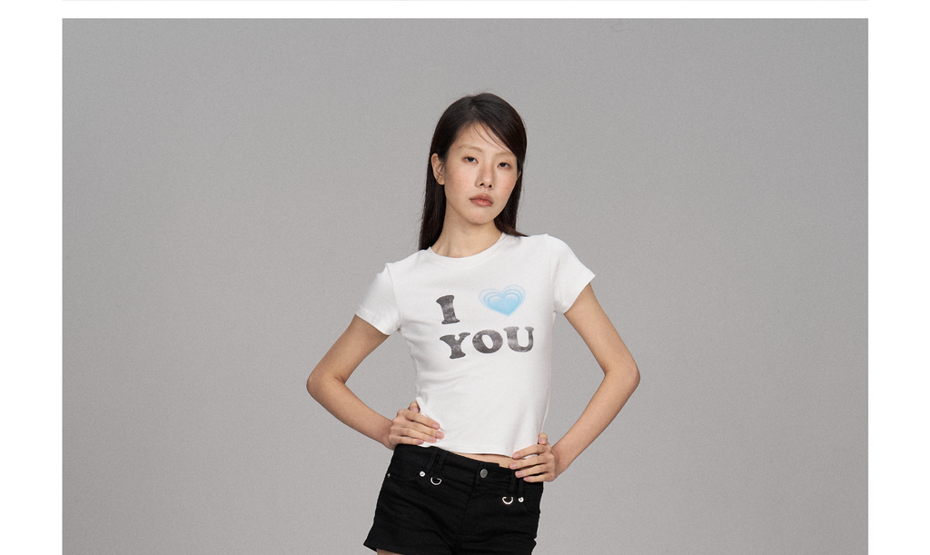 UnderStress Versatile Blue Love Emoji Print Tee