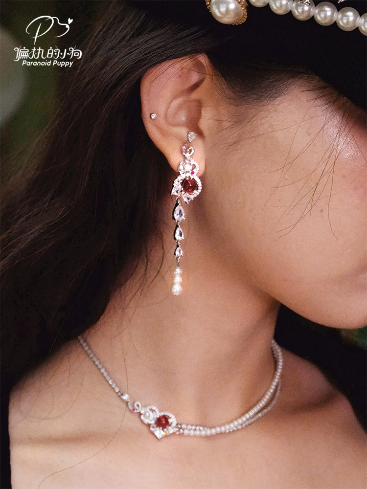 ParanoidP New Chinese Gourd Pearl Fringed Earrings