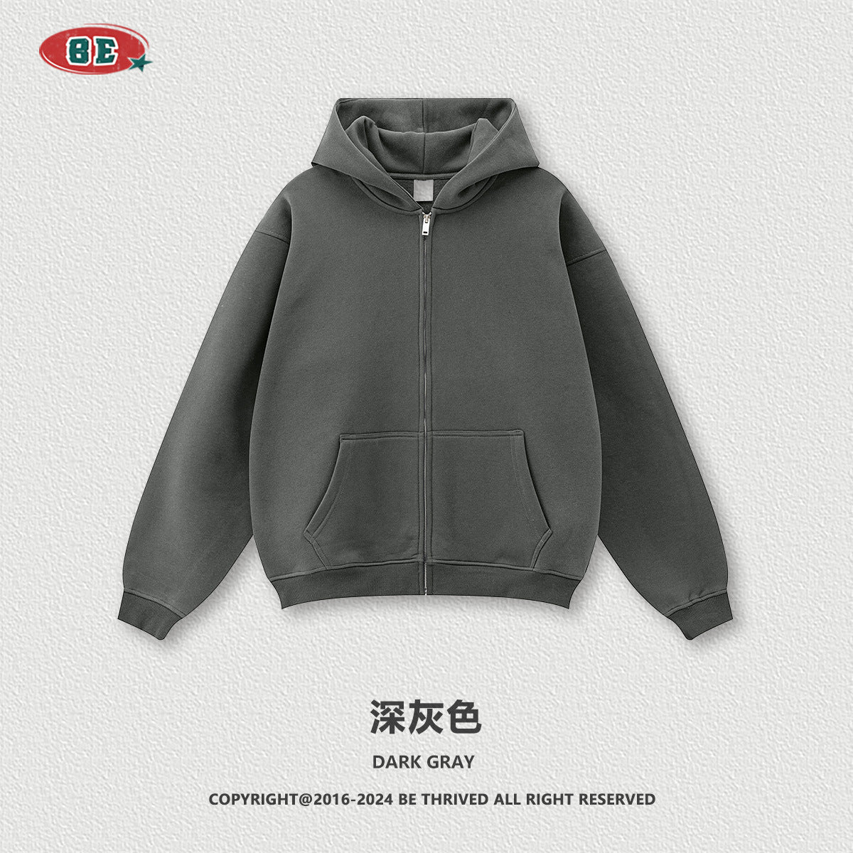 BE Men's Autumn Heavy Zipper Hoodie