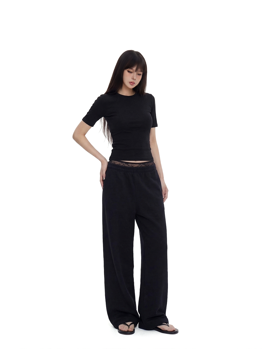 WITHMIN Front Shoulder Slim Fit Simple Versatile Tee