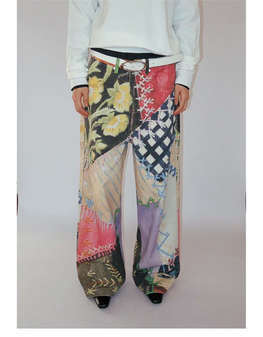FUNKYFUN Old Collage Baijiapu Twill Casual Pants