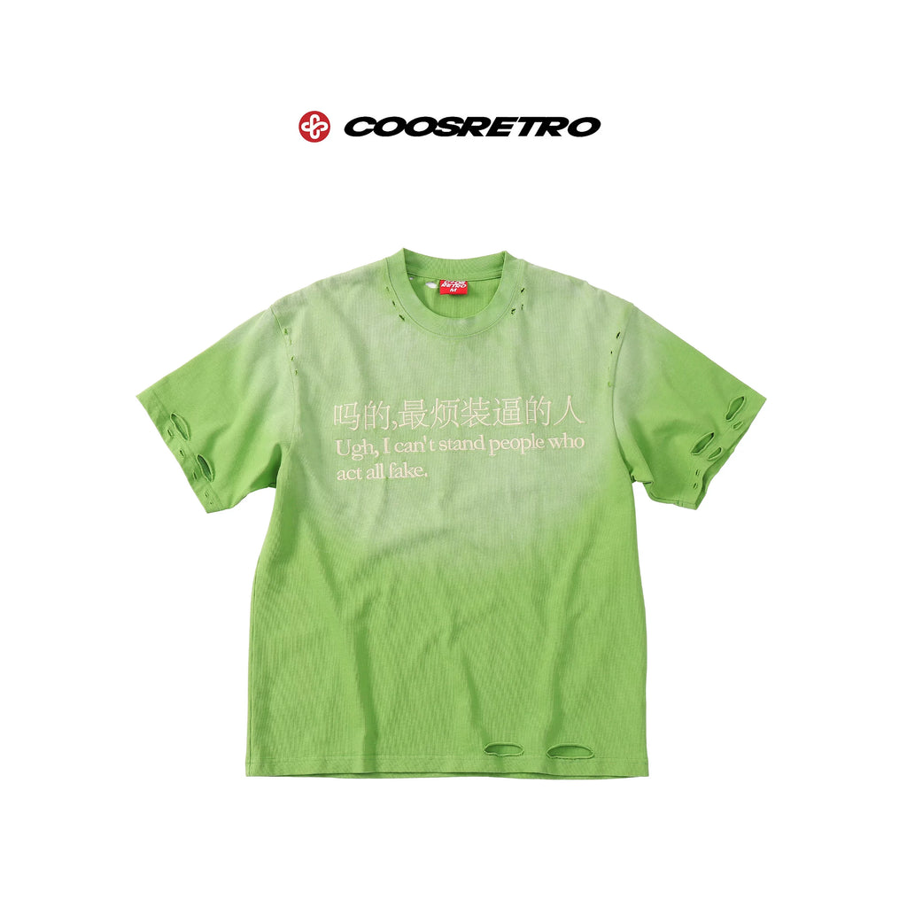 CoosRetro Ripped Fun Printed Loose Tee