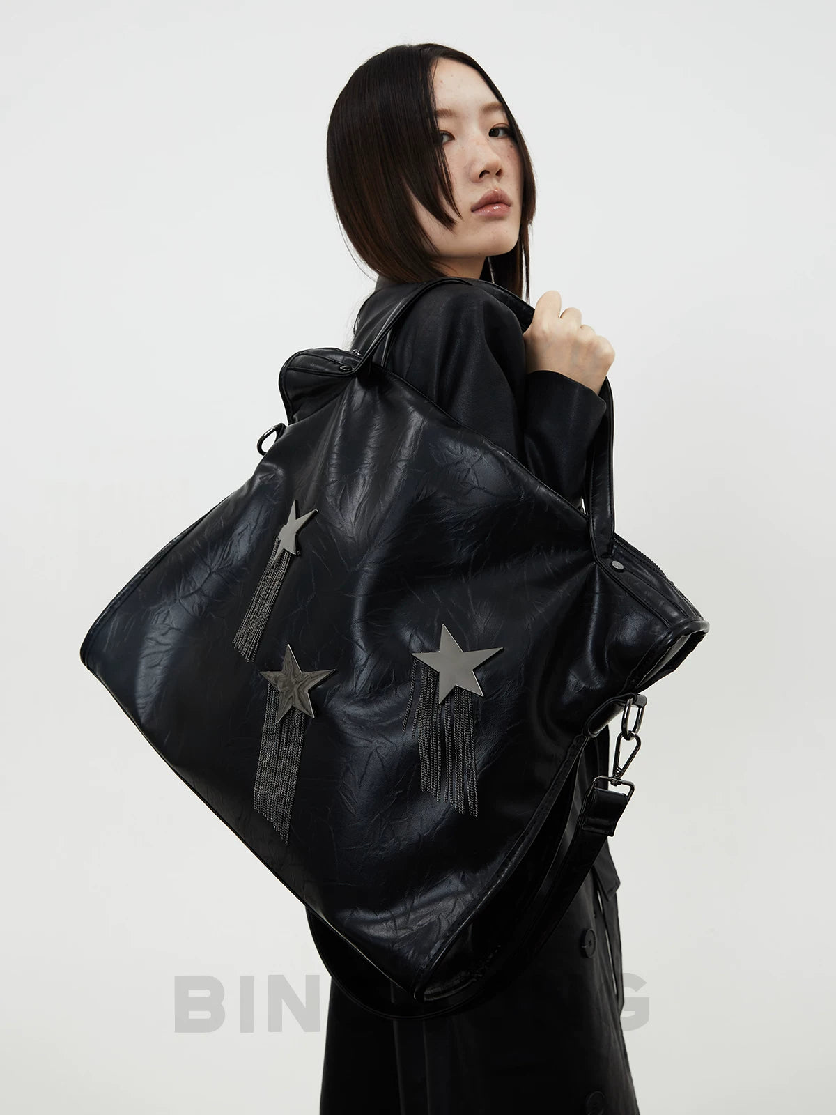 BINGBONG Large Capacity Shoulder Fringed Bag