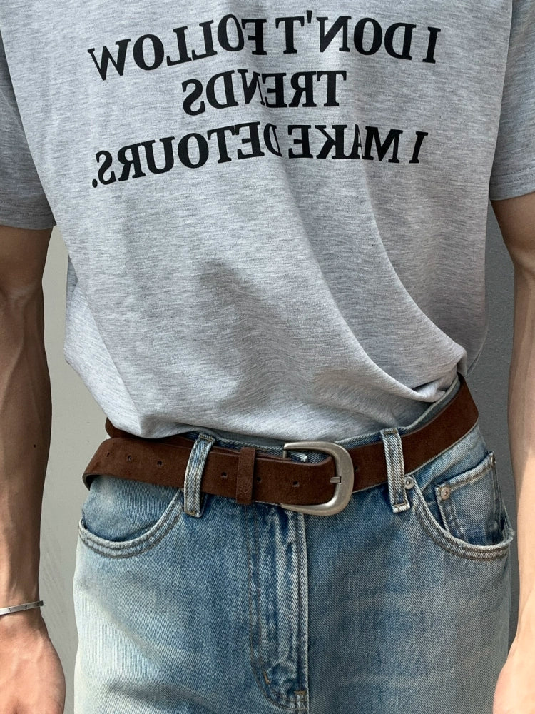 VOWPROGRESS Matte Silver Buckle Belt