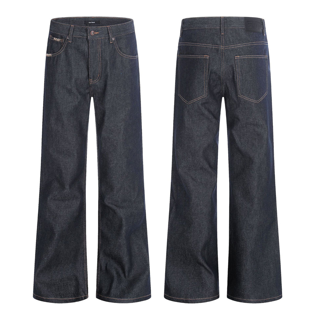 11KN retro washed slim-fitting casual jeans
