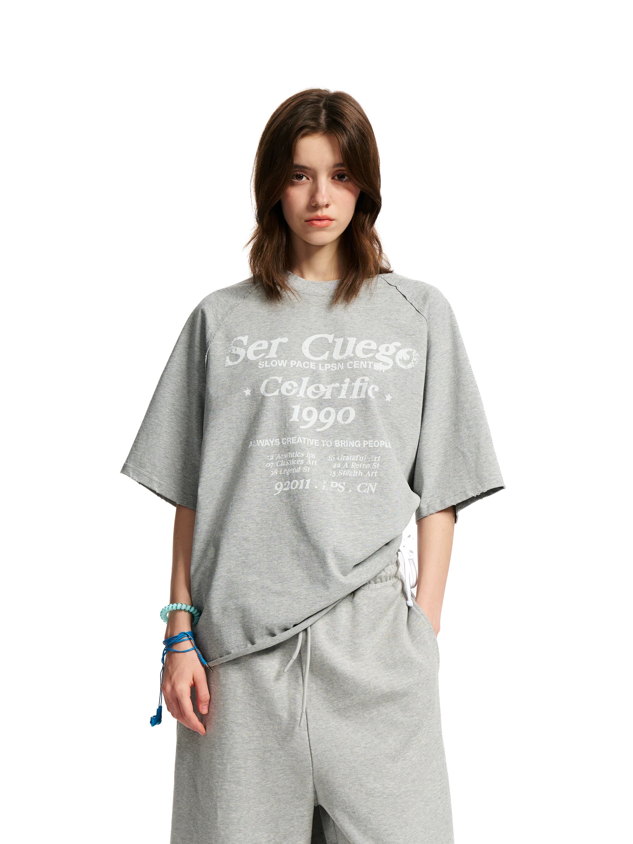 Loopsoon Vintage Alphabet Print Versatile Tee