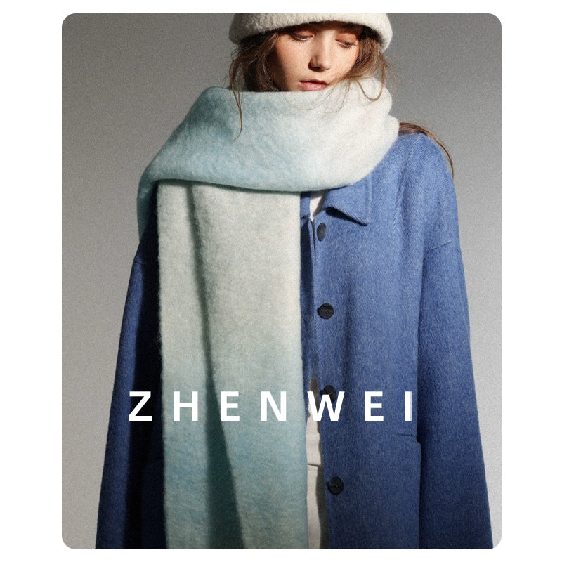 ZHENWEI Gradient Lengthened Shawl Thickened Snood