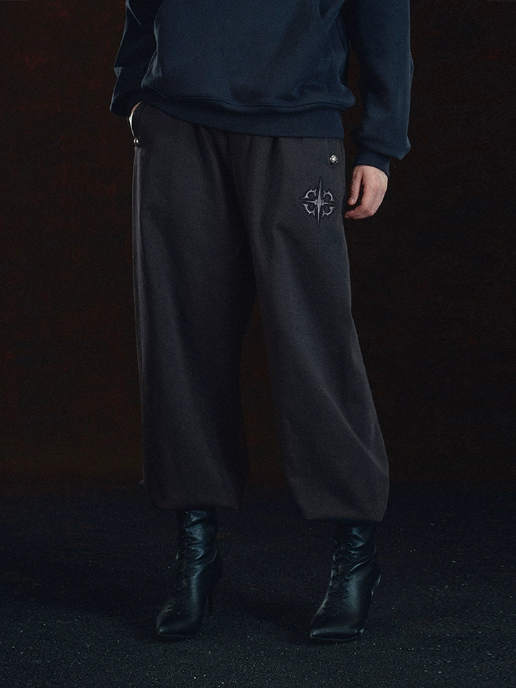 DICETINY Loose Rivet Contrasting Casual Pants