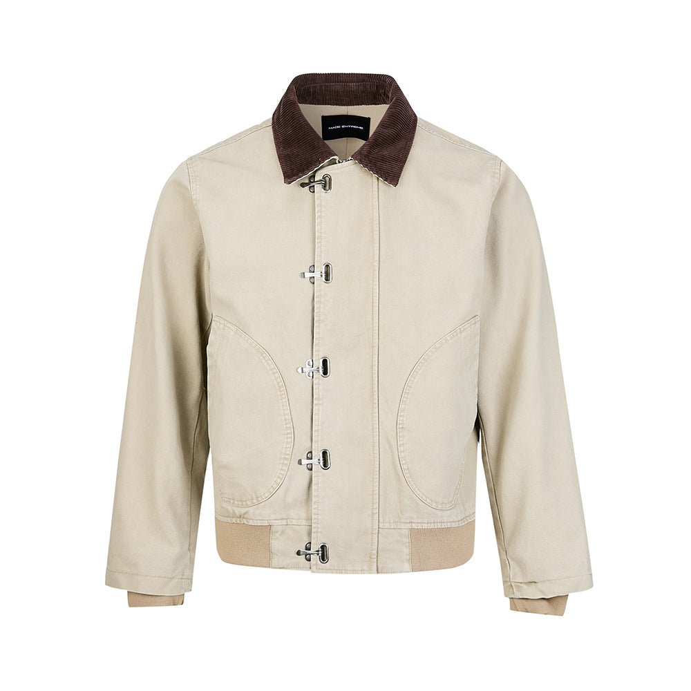 MADEEXTREME Retro Casual Color Matching Lapel Jacket