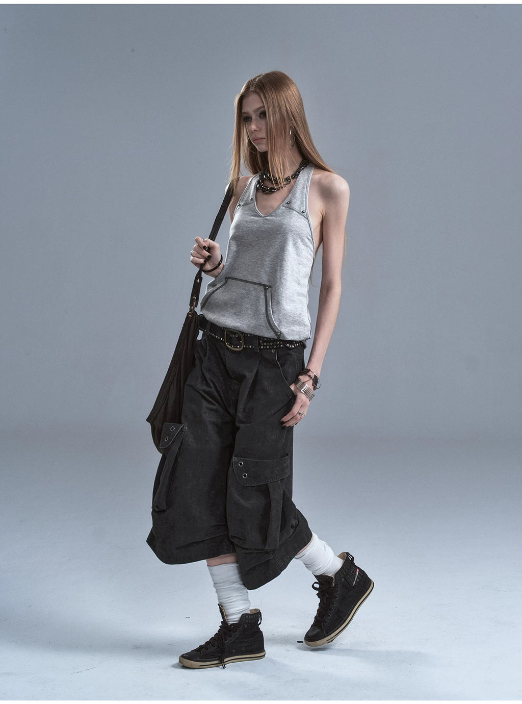 WearAndtear Neck Halter Contrasting Vest